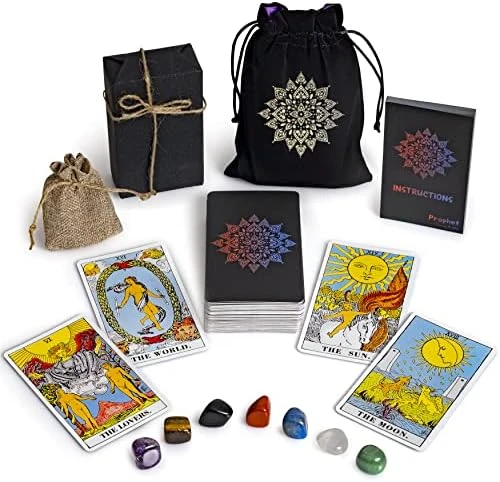 Prophet Tarot Cards With Guide Book, 78 Original Tarot Cards Deck Fortune Telling Game For Beginners Expert Readers, Classic Traditional Tarot Size 4.8" X 2.76" (Black) 8 Prophet Tarot Cards With Guide Book, 78 Original Tarot Cards Deck Fortune Telling Game For Beginners Expert Readers, Classic Traditional Tarot Size 4.8" X 2.76" (Black) - Image 6