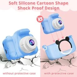 Saneen Kids Camera, 1080P HD Camera For Kids With 32 GB Card, 40MP Kids Digital Camera For Girls Boys Age 2-12, Perfect Christmas Birthday Festival Gifts For Toddler,Blue-Mouse -Folkmanis Toys Shop 5152IPx2FPL