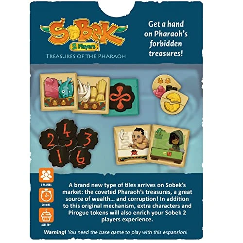 Sobek 2 Players Treasure Of The Pharaoh Board Game Expansion | Strategy Game | Family Game For Kids And Adults | Ages 10+ | 2 Players | Avg. Playtime 20 Minutes | Made By Pandasaurus Games 4 Sobek 2 Players Treasure Of The Pharaoh Board Game Expansion | Strategy Game | Family Game For Kids And Adults | Ages 10+ | 2 Players | Avg. Playtime 20 Minutes | Made By Pandasaurus Games - Image 2