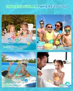 SOPPYCID Durable Water Balloons Magnetic Bomb, 8Pcs Water Balls Outdoor Toys, Pool Toys, Self-Sealing Water Bomb For Kids Adults Outdoor Games, Swimming Pool Party Supplies -Folkmanis Toys Shop 515699oLg1L