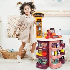 GENERIC Grocery Game Store Children’S Gifts Girl Supermarket Kitchen Toy Set With Counter Scanner And Accessories, Pretend Game Food Shopping Suitable For Children Over 3 (Ship From USA) 12 GENERIC Grocery Game Store Children’S Gifts Girl Supermarket Kitchen Toy Set With Counter Scanner And Accessories, Pretend Game Food Shopping Suitable For Children Over 3 (Ship From USA) -Folkmanis Toys Shop 5158TUH4GML 1