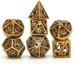 Metal Dice Set D&D, Dungeons And Dragons DND Dice Set, Retro Number Rainbow Unique Polyhedron Game Metal Dice Set -Folkmanis Toys Shop 515BOR KBaL. AC