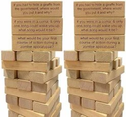 FOIVOS 54 Pieces Questions Tumbling Tower Game, Wooden Stacking Tower Games Tumbling Blocks Set, Building Blocks Lawn Yard Outdoor Game, Fun Indoor Game For Kids, Adults And House Parties (1 Pcs) 17 FOIVOS 54 Pieces Questions Tumbling Tower Game, Wooden Stacking Tower Games Tumbling Blocks Set, Building Blocks Lawn Yard Outdoor Game, Fun Indoor Game For Kids, Adults And House Parties (1 Pcs) -Folkmanis Toys Shop 515L3wMrIL. AC