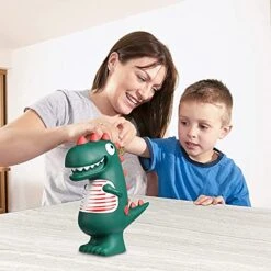 Weallbuy Dinosaur Piggy Bank Large Plastic Piggy Bank Indestructible Money Box Suitable For Decorative Money Jar For Kids Personalised Cartoon Saving Toy (Dark Green Large) -Folkmanis Toys Shop 515NM67KzfS