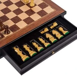 YRBDSA Chess Set For Adults Magnetic Chess Set 45x45cm, Wooden Chess With Two Drawers, Heavy Adults Chess, Bay Window Decoration/Game Special/Children's Toys -Folkmanis Toys Shop 515YJNykBEL