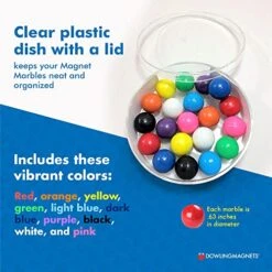 Dowling Magnets - 736606 Magnet Marbles (.63 Inch In Diameter), Clear Dish, Small, Set Of 20 -Folkmanis Toys Shop 515cVoxaGaL