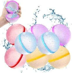 SOPPYCID 15pcs Water Balloons Quick Fill,Magnetic Water Balloons,Reusable Water Balloons Magnetic Self Sealing Happy Bombs,Age 3+ Toddler Pool Toys Beach Backyard Water Fight Games Summer Fun Toys -Folkmanis Toys Shop 515gkGgCrbL. AC