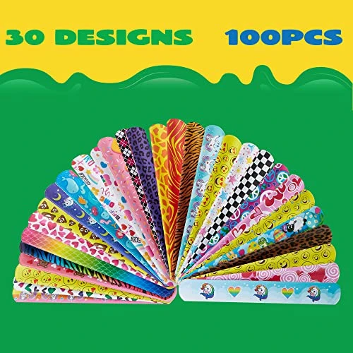 JOYIN 100 PCs Slap Bracelets Toys Valentines Day Party Favors (30 Designs) With Colorful Hearts Animal And Unicorn, Valentine Classroom Prizes Exchanging Gifts 4 JOYIN 100 PCs Slap Bracelets Toys Valentines Day Party Favors (30 Designs) With Colorful Hearts Animal And Unicorn, Valentine Classroom Prizes Exchanging Gifts - Image 2