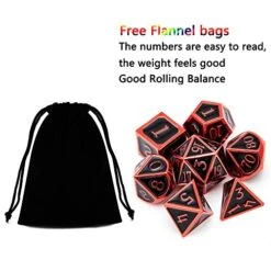 7 Pieces Metal Dices Set DND Polyhedral Solid D&D Dice Set, Used For Role-Playing Games Dungeon And Dragon Dice Games, Free Black Storage Bag -Folkmanis Toys Shop 516AOCjsGCL