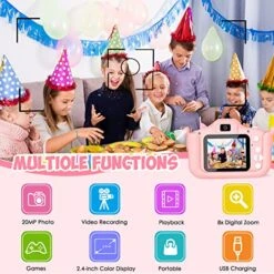 Tyseoome Kids Camera Toys For 3 4 5 6 7 8 9 10 11 12 Year Old Girls,Selfie Camera For Kids Christmas Birthday Festival Gift For Kids Upgrade Digital Camera With 32GB SD Card -Folkmanis Toys Shop 516AsEOOSML