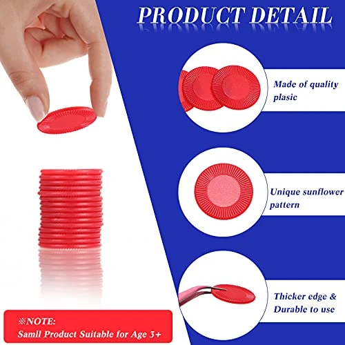 Skylety 400 Pieces Plastic Poker Chips Game Chips 4 Colors Counter Card For Kids Game Playing Learning Math Counting Bingo Game Blank Chips Card For Kids Reward 5 Skylety 400 Pieces Plastic Poker Chips Game Chips 4 Colors Counter Card For Kids Game Playing Learning Math Counting Bingo Game Blank Chips Card For Kids Reward - Image 3