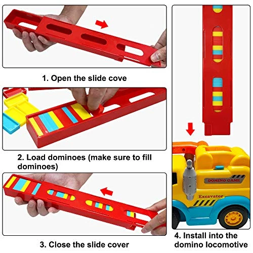 Domino Train, Domino Blocks Set, Domino Construction Vehicle Toys, Building And Stacking Toy Blocks Domino Set For 3-7 Year Old Toys, Boys Girls Creative Gifts For Kids 6 Domino Train, Domino Blocks Set, Domino Construction Vehicle Toys, Building And Stacking Toy Blocks Domino Set For 3-7 Year Old Toys, Boys Girls Creative Gifts For Kids - Image 4