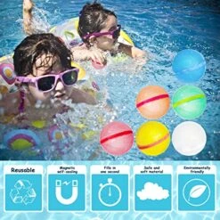 Reusable Magnetic Water Balloons, 16PCS Refillable Quick Self-Sealing Latex-Free Silicone Water Balloons For Kids Adults, Summer Water Toys, Outdoor Pool Party Toys Beach Games -Folkmanis Toys Shop 516PufZatdL