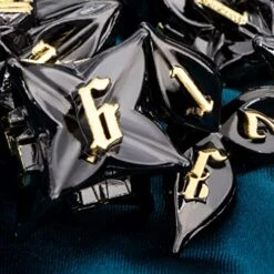 ARUOHHA DND Metal Dice Set 7PCS Black Gold Leaf Dungeons And Dragons D&D Dice With Box, RPG Handmade Role Playing Games D And D Dice D20 D12 D10 D8 D6 D4, 6 Sided Polyhedral Dice Sets -Folkmanis Toys Shop 516Qiwlo47L