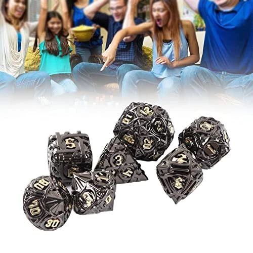 VBESTLIFE Polyhedral Dices Set, 7pcs Hollow Brass Dice Set Coating Clear Number Polyhedral Rolling Dice Toy Polyhedral Dice For Game Collectible Card Games 5 VBESTLIFE Polyhedral Dices Set, 7pcs Hollow Brass Dice Set Coating Clear Number Polyhedral Rolling Dice Toy Polyhedral Dice For Game Collectible Card Games - Image 3