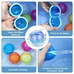 Water Balloons Reusable Outdoor Water Toys, Summer Fun For 7 8 9 10 Years Old Kids Outside Water Balls Toys, Water Games Self Sealing Quick Fill Water Balloons For Backyard For Swimming Pool - (6PCS) -Folkmanis Toys Shop 516XpvUAfZL
