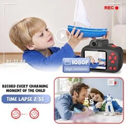 Temodu Kids Camera, Best Birthday Festival Toys Gifts For Girls Boys Age 3 4 5 6 7 8 9 10 11 12 Year Old, Digital Camera For Kids With Video, Toy Camera Toddler Camera For Girls With 32GB Card - Black -Folkmanis Toys Shop 516ZTwqBkwL