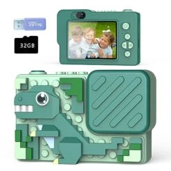 Waayu Kids Camera, 1080P HD Digital Video Selfie Camera For Boys And Girls, Christmas Birthday Toy Gifts For 3 4 5 6 7 8 Years Old, Toddler Camera With 2.4 Inch Screen-32GB SD Card-Dual Camera