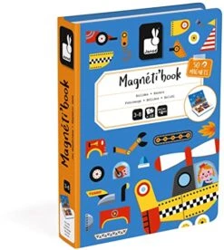 Janod MagnetiBook 69 Pc Magnetic Racers Vehicle Game - Ages 3+ - J02715