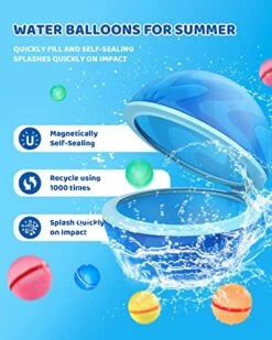 SOPPYCID Reusable Water Balloons,6 PCS Water Balloons Magnetic 11 SOPPYCID Reusable Water Balloons,6 PCS Water Balloons Magnetic -Folkmanis Toys Shop 516hn34W0fL
