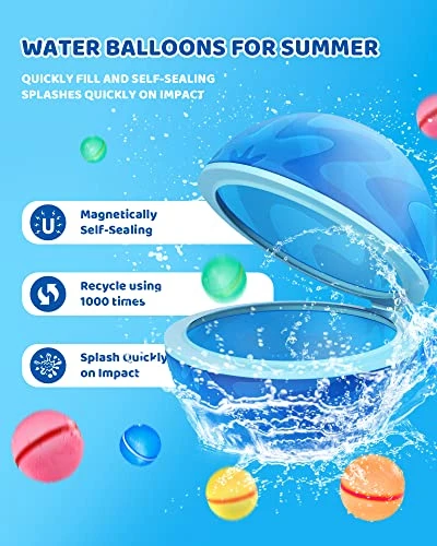 SOPPYCID Reusable Water Balloons,6 PCS Water Balloons Magnetic 5 SOPPYCID Reusable Water Balloons,6 PCS Water Balloons Magnetic - Image 3