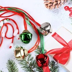 ADXCO 48 Pieces Christmas Jingle Bell Necklaces Bell Necklaces Toys With Connect Catch Rope For Craft Holiday Party Supplies -Folkmanis Toys Shop 516j6PnN5jL