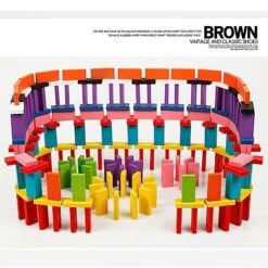 120 PCS Dominoes Set Smooth Surface Bulk Dominoes Racing Tiles Games Toy Wooden Building Blocks Bulk Dominoes Racing Tile Games With Extra Storage Bag (Domino Building Blocks) -Folkmanis Toys Shop 516jmO2FyEL