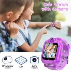 ASIUR Smart Watch For Kids, Toys For 3-8 Year Old Boys Girls Birthday Gifts Toddler Kids Watch,Touch Screen Game Children Digital Smartwatch With 8 GB SD Card (Purple) -Folkmanis Toys Shop 516nkfE5wyL