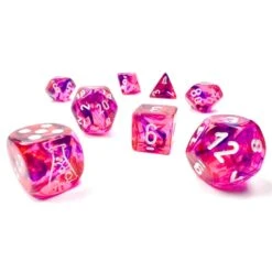 Red Nebula Black Light Special Dice With White Numbers 7+1 Dice Set 16mm (5/8in) Chessex -Folkmanis Toys Shop 516sg4FVDrL