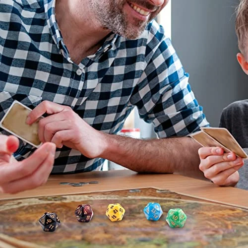 AUSTOR 42 Pieces Polyhedral Dice 20 Sided Game Dice Set Mixed Color Dices Assortment With A Black Velvet Storage Bag For DND RPG MTG Table Games 6 AUSTOR 42 Pieces Polyhedral Dice 20 Sided Game Dice Set Mixed Color Dices Assortment With A Black Velvet Storage Bag For DND RPG MTG Table Games - Image 4