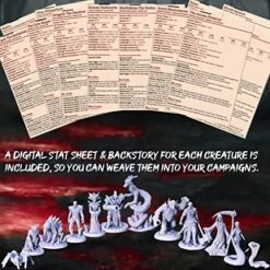 Underdusk Large Scale DND Miniatures For Tabletop Games | Highly Detailed D&D Minis | Paintable RPG Monster Bosses (12 Pack) -Folkmanis Toys Shop 516ytlQcQZL