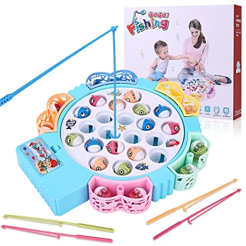 Magnetic Fishing Game Toys, Rotating Board Game With Music Including 21 Fishes And 5 Fishing Poles, Party Game Toys For Kids Age 3 4 5 6 7 And Up 3 Magnetic Fishing Game Toys, Rotating Board Game With Music Including 21 Fishes And 5 Fishing Poles, Party Game Toys For Kids Age 3 4 5 6 7 And Up