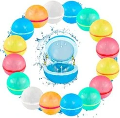 SOPPYCID 16 Pcs Reusable Water Balloons, Easy Quick Fill & Self-Sealing Water Bombs, Soft Silicone Water Splash Ball, Magnetic Water Ball For Outdoor Games, Summer Toy -Folkmanis Toys Shop 51772TmuKhL. AC