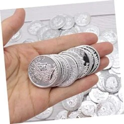 GANAZONO 200pcs Christmas Coins Pirate Toys Plastic Coins Commemorative Coin Feng Shui Coins Coin Toy Game Props Plastic Private Playset Pirate Coins Apparel Photo Plastic Coin Pirate Toy 8 GANAZONO 200pcs Christmas Coins Pirate Toys Plastic Coins Commemorative Coin Feng Shui Coins Coin Toy Game Props Plastic Private Playset Pirate Coins Apparel Photo Plastic Coin Pirate Toy -Folkmanis Toys Shop 517AIHAdJaL