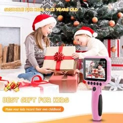 IMoway Kids Camera For Girl With Magnifier Function, Gift For Kids,1080P FHD Kids Digital Video Camera Assembled 3.5Inch Large Screen With 8GB SD Card, Toys For Children,(Pink) -Folkmanis Toys Shop 517DAC7QOIL