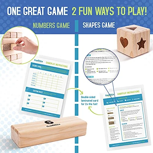 Giantville Giant Tumbling Timber Toy + Carry Bag + Dice - Jumbo JR. 54-Piece Wooden Stacking Tumble Blocks - Premium Pine Wood Life Size Tower Floor Game For Kids & Adults - Grows To Almost 4-Feet 7 Giantville Giant Tumbling Timber Toy + Carry Bag + Dice - Jumbo JR. 54-Piece Wooden Stacking Tumble Blocks - Premium Pine Wood Life Size Tower Floor Game For Kids & Adults - Grows To Almost 4-Feet - Image 5