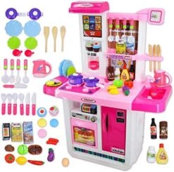 DeAO My Little Chef Kitchen Playset Role Playing Game With Touchscreen Panel, Water Features And 50 Accessories Included (Pink) -Folkmanis Toys Shop 517IqW0n1lL. AC
