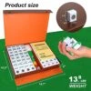 ORIENTOOLS Chinese Mahjong Game Set - 1.5" Large Mah Jongg Set - Green Mahjong Tiles Set Contains 144 Melamine Tiles, 2 Spare Tiles