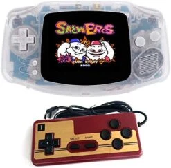 DREAMHAX Two Players Retro Game Console + Game Pad, With 2.8 Inch Screen 400 Retro Games, Double Players Rechargeable TV Connectable, Handheld Game Console Video Games (Purple) -Folkmanis Toys Shop 517YzHi uTL. AC