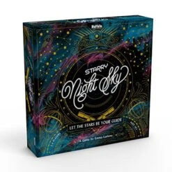 Buffalo Games - Starry Night Sky Game - Exploration Mission Based Competative Sky Mapping Game - Goal Track Oriented Point System - Elegant Constellation Rich Board Layout With Unique Movement Rules