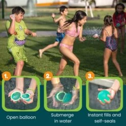 COLETA Reusable Water Balloons 6 PCS, Includes 2 Side Bags And 1 Storage Bag | Quick Fill, Self-Sealing Refillable Water Splash Ball | Pool Beach Toys, Outdoor Activities Summer Games, Magnets Sealed 10 COLETA Reusable Water Balloons 6 PCS, Includes 2 Side Bags And 1 Storage Bag | Quick Fill, Self-Sealing Refillable Water Splash Ball | Pool Beach Toys, Outdoor Activities Summer Games, Magnets Sealed -Folkmanis Toys Shop 517baTj3nzL