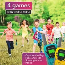 MIRKIT GO! Game With: 4x Walkie Talkies For Kids & 4 Kids Games: Scavenger Hunt, Capture The Flag, Police Game, Hide And Seek! Kids Gifts - Outdoor Games & Indoor Games With Kids Walkie Talkies 4 Pack -Folkmanis Toys Shop 517cRCsiFhL 1