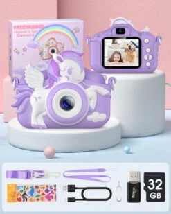 GREENKINDER Kids Camera, Toddler Digital Camera For Ages 3-12 Girls Boys Childrens, Christmas Birthday Gifts, Selfie 1080P HD Video Camera For 3 4 5 6 7 8 9 Years Old Little Girls Boys Toys Purple 17 GREENKINDER Kids Camera, Toddler Digital Camera For Ages 3-12 Girls Boys Childrens, Christmas Birthday Gifts, Selfie 1080P HD Video Camera For 3 4 5 6 7 8 9 Years Old Little Girls Boys Toys Purple -Folkmanis Toys Shop 517ddzJjwQL