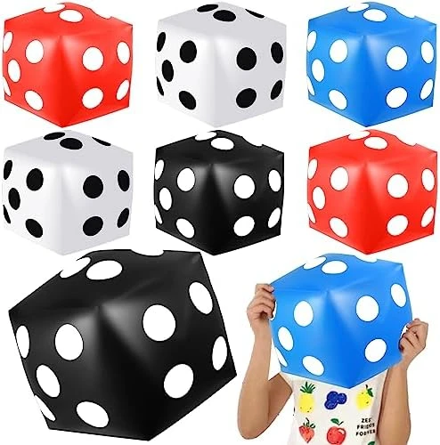 4 Pieces Jumbo Inflatable Dice 12.6 Inch Large Inflatable Dice Fun Giant Inflatable Dice Toy For Indoor Outdoor Lawn Game Pool Party Board Game, White 10 4 Pieces Jumbo Inflatable Dice 12.6 Inch Large Inflatable Dice Fun Giant Inflatable Dice Toy For Indoor Outdoor Lawn Game Pool Party Board Game, White - Image 8
