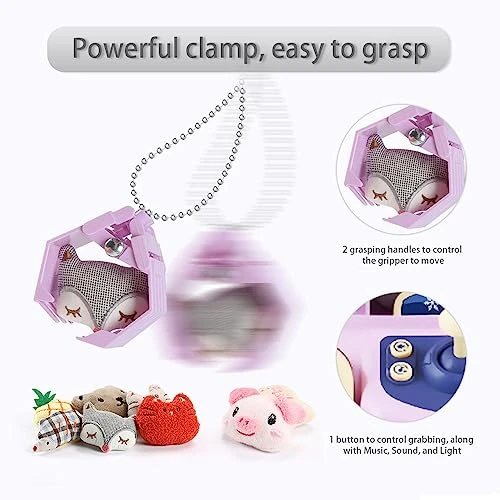 Mini Claw Machine For Kids Handheld Vending Machines With 20 Plush Toys Capsule Claw Game Prizes Gift Purple Electronic Toys For Girls Boys Volume Control, 60 Seconds Countdown, 2 Power Modes 4 Mini Claw Machine For Kids Handheld Vending Machines With 20 Plush Toys Capsule Claw Game Prizes Gift Purple Electronic Toys For Girls Boys Volume Control, 60 Seconds Countdown, 2 Power Modes - Image 2