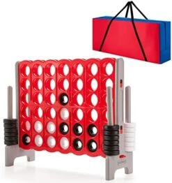 COSTWAY Jumbo 4-to-Score Giant Game Set With Storage Carrying Bag, 4 In A Row For Kids And Adults, Game Set With 42 Jumbo Rings & Quick-Release Slider, Perfect For Family Game 24 COSTWAY Jumbo 4-to-Score Giant Game Set With Storage Carrying Bag, 4 In A Row For Kids And Adults, Game Set With 42 Jumbo Rings & Quick-Release Slider, Perfect For Family Game -Folkmanis Toys Shop 517v9YwRsLL. AC