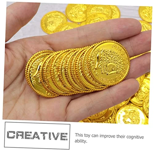 Hohopeti Gold Treasure Coins 200pcs Pirate Coin Vintage Toys Pirate Accessories Plastic Coins Pirate Coin Pirate Gems Jewelry Golden Game Coins Plastic Coin Toys Pirates Coins Game Coins 5 Hohopeti Gold Treasure Coins 200pcs Pirate Coin Vintage Toys Pirate Accessories Plastic Coins Pirate Coin Pirate Gems Jewelry Golden Game Coins Plastic Coin Toys Pirates Coins Game Coins - Image 3