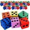 Kicko Foam Dice Set - 48 Pack Of Assorted Colorful Big Square Blocks - Perfect For Building, Educational Toys, Math Teaching, Pastime, Party Favors And Supplies -Folkmanis Toys Shop 5184dteU9LS