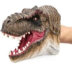 Tyrannosaurus Rex Dinosaur Hand Puppet Toy For Boys Gift 3-12, Dino Toys Puppets, Battle Toys, T-Rex Head Party Role Play Games For Kids, Realistic Dinosaur Soft Rubber Bathing Toys