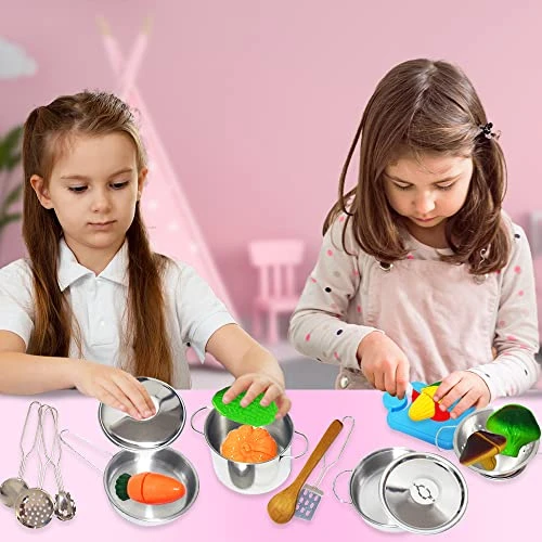 ArtCreativity Pretend Play Kitchen Set For Kids, 23-Piece Kids’ Kitchen Playset With Pots, Pans, Chef Hat, Apron, Utensils, Knife Toy, Pretend Play Food, & More, Kids’ Kitchen Playset For Hours Of Fun 7 ArtCreativity Pretend Play Kitchen Set For Kids, 23-Piece Kids’ Kitchen Playset With Pots, Pans, Chef Hat, Apron, Utensils, Knife Toy, Pretend Play Food, & More, Kids’ Kitchen Playset For Hours Of Fun - Image 5